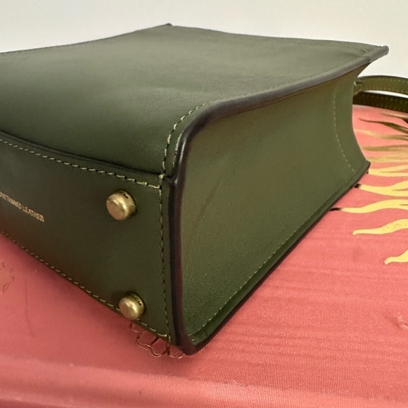 COACH Mini Cashin Tote Bag Crossbody Glovetanned Leather in Olive Green C4828 - Picture 14 of 17